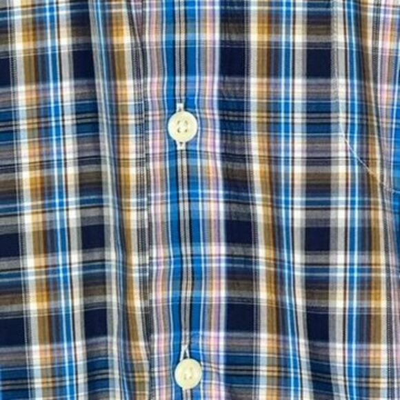 Peter Millar Mens Large Button-Down Long Sleeve Plaid Shirt 100% Cotton Preppy - Picture 7 of 7